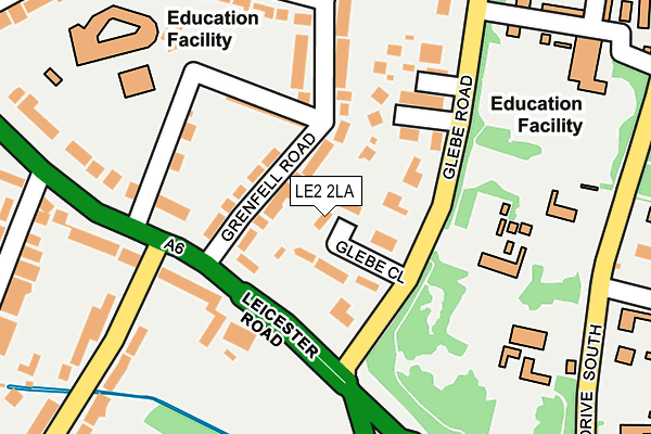 LE2 2LA map - OS OpenMap – Local (Ordnance Survey)