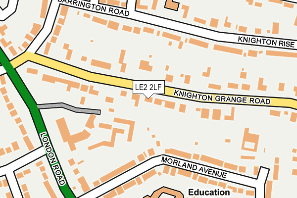 LE2 2LF map - OS OpenMap – Local (Ordnance Survey)