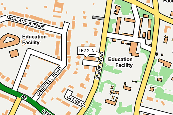 LE2 2LN map - OS OpenMap – Local (Ordnance Survey)