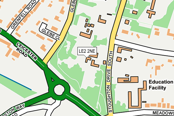 LE2 2NE map - OS OpenMap – Local (Ordnance Survey)