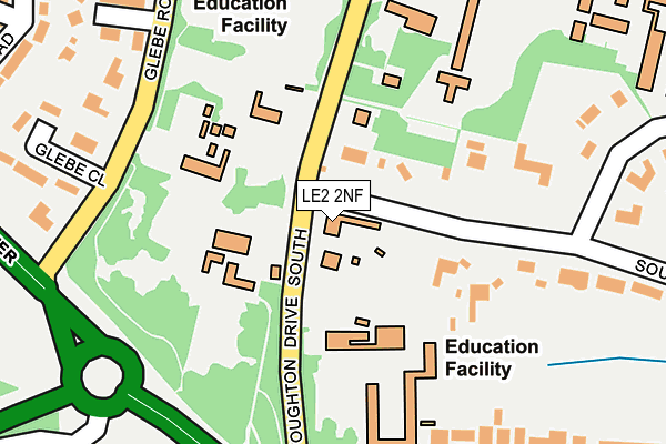 LE2 2NF map - OS OpenMap – Local (Ordnance Survey)