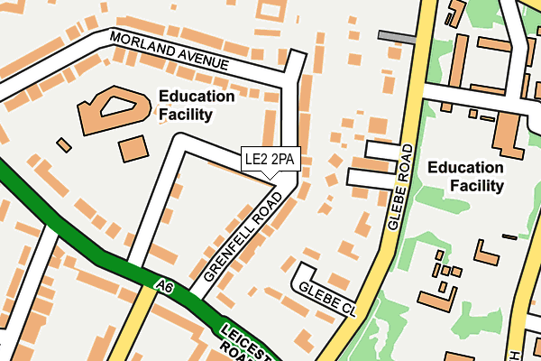 LE2 2PA map - OS OpenMap – Local (Ordnance Survey)