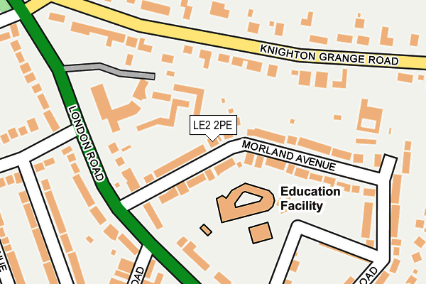 LE2 2PE map - OS OpenMap – Local (Ordnance Survey)