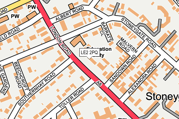 LE2 2PQ map - OS OpenMap – Local (Ordnance Survey)