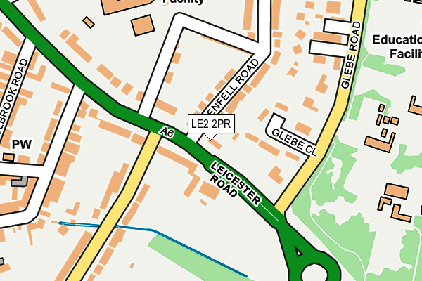 LE2 2PR map - OS OpenMap – Local (Ordnance Survey)