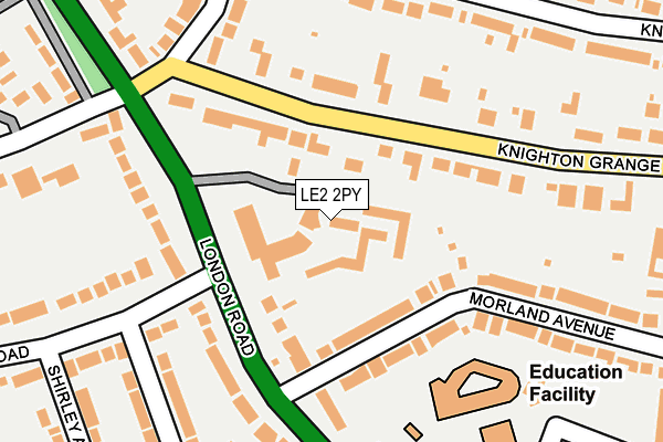 LE2 2PY map - OS OpenMap – Local (Ordnance Survey)