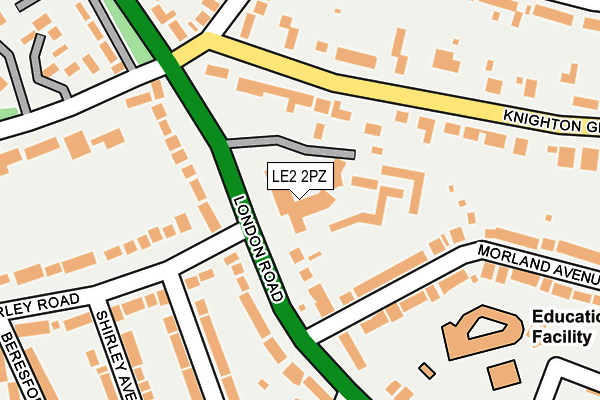 LE2 2PZ map - OS OpenMap – Local (Ordnance Survey)
