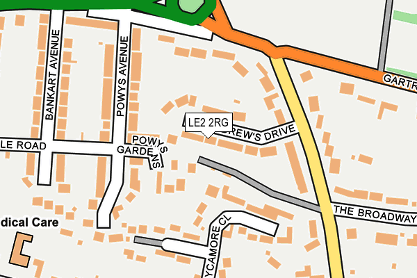 LE2 2RG map - OS OpenMap – Local (Ordnance Survey)