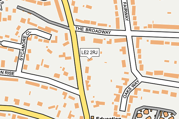 LE2 2RJ map - OS OpenMap – Local (Ordnance Survey)