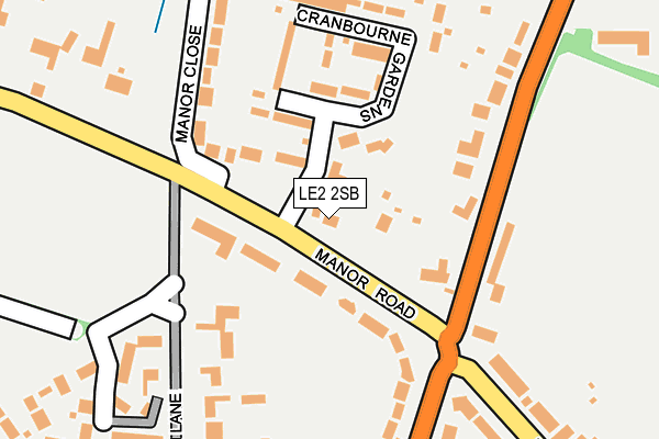 LE2 2SB map - OS OpenMap – Local (Ordnance Survey)