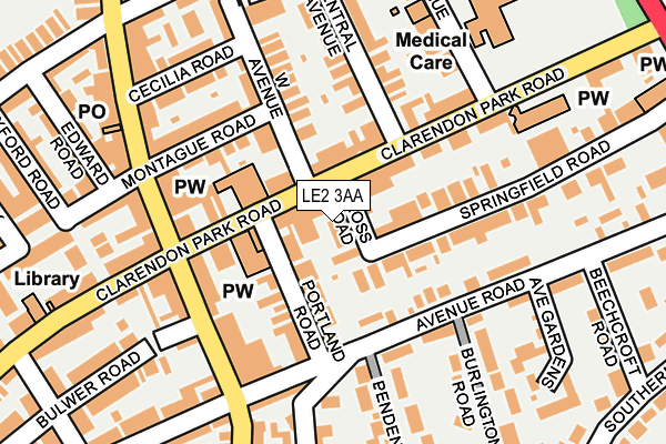 LE2 3AA map - OS OpenMap – Local (Ordnance Survey)