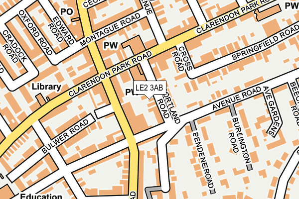 LE2 3AB map - OS OpenMap – Local (Ordnance Survey)