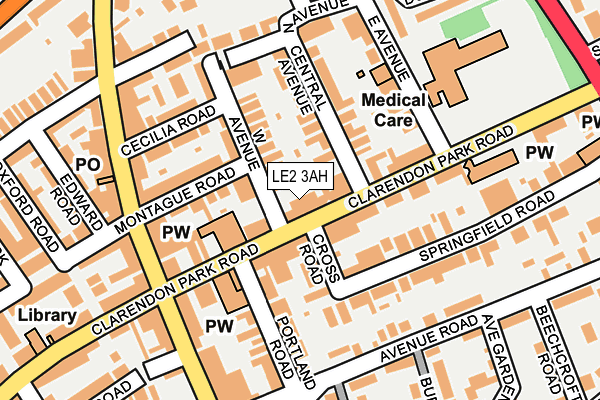 LE2 3AH map - OS OpenMap – Local (Ordnance Survey)
