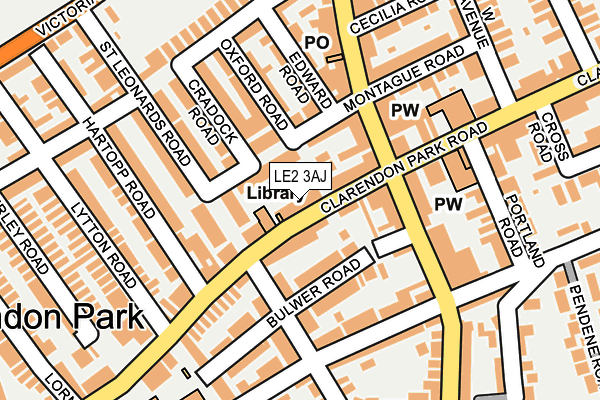 LE2 3AJ map - OS OpenMap – Local (Ordnance Survey)