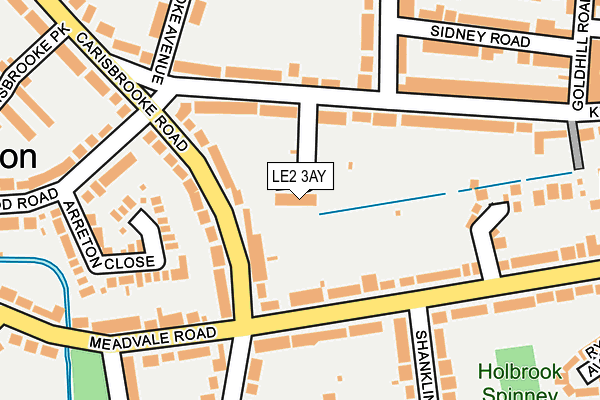 LE2 3AY map - OS OpenMap – Local (Ordnance Survey)