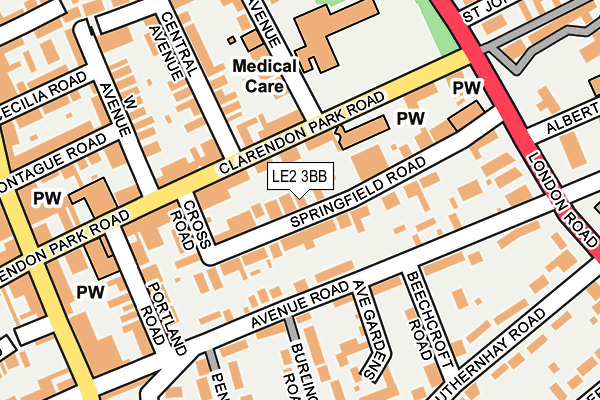 LE2 3BB map - OS OpenMap – Local (Ordnance Survey)