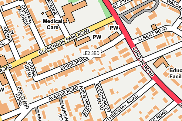 LE2 3BD map - OS OpenMap – Local (Ordnance Survey)