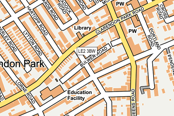 LE2 3BW map - OS OpenMap – Local (Ordnance Survey)