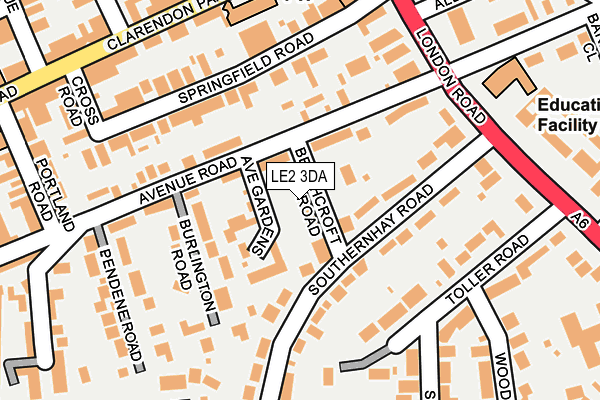 LE2 3DA map - OS OpenMap – Local (Ordnance Survey)