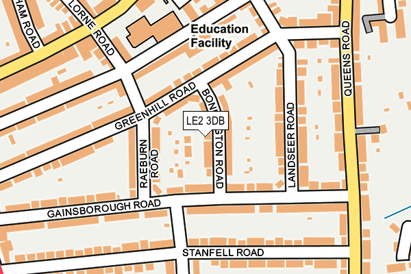 LE2 3DB map - OS OpenMap – Local (Ordnance Survey)