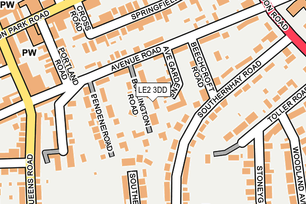 LE2 3DD map - OS OpenMap – Local (Ordnance Survey)