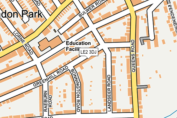 LE2 3DJ map - OS OpenMap – Local (Ordnance Survey)