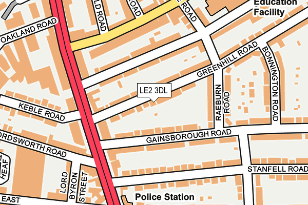 LE2 3DL map - OS OpenMap – Local (Ordnance Survey)