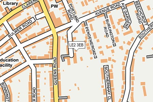 LE2 3EB map - OS OpenMap – Local (Ordnance Survey)