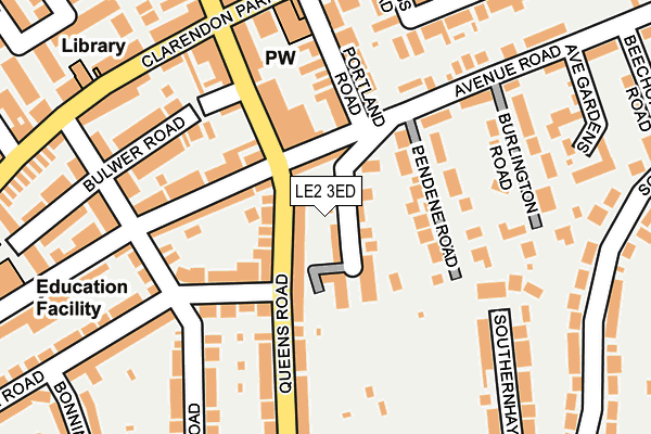 LE2 3ED map - OS OpenMap – Local (Ordnance Survey)