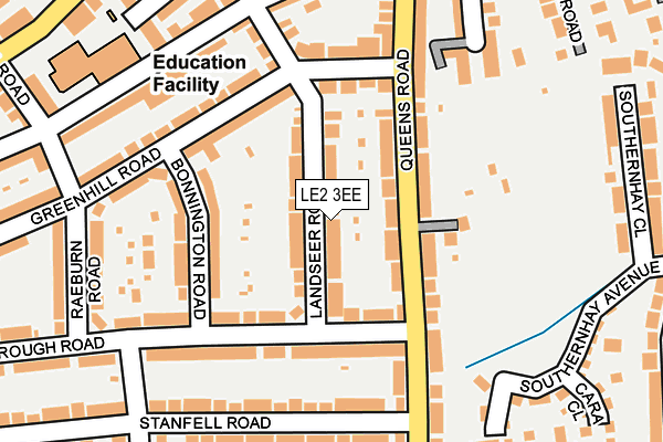 LE2 3EE map - OS OpenMap – Local (Ordnance Survey)