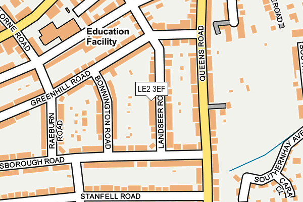 LE2 3EF map - OS OpenMap – Local (Ordnance Survey)
