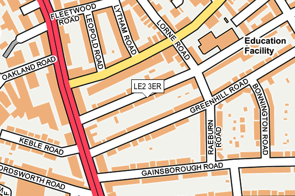 LE2 3ER map - OS OpenMap – Local (Ordnance Survey)