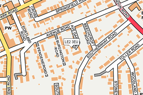 LE2 3EU map - OS OpenMap – Local (Ordnance Survey)