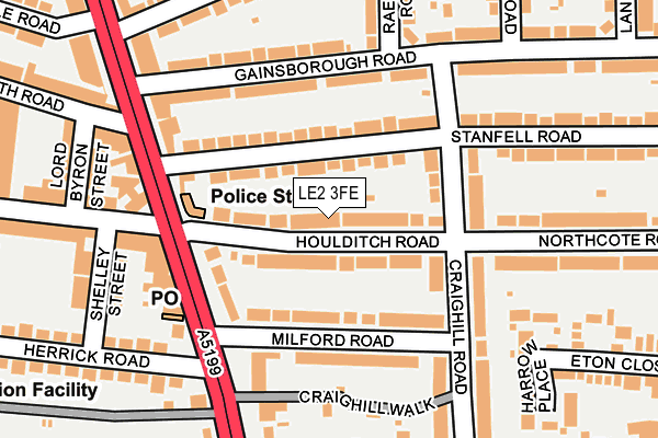 LE2 3FE map - OS OpenMap – Local (Ordnance Survey)