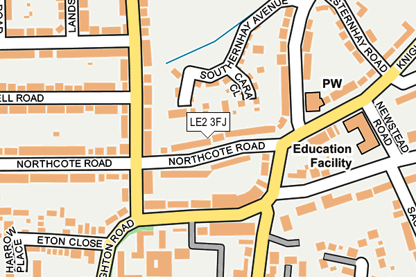 LE2 3FJ map - OS OpenMap – Local (Ordnance Survey)