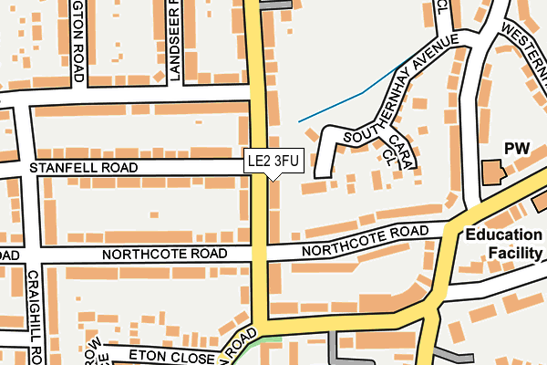 LE2 3FU map - OS OpenMap – Local (Ordnance Survey)
