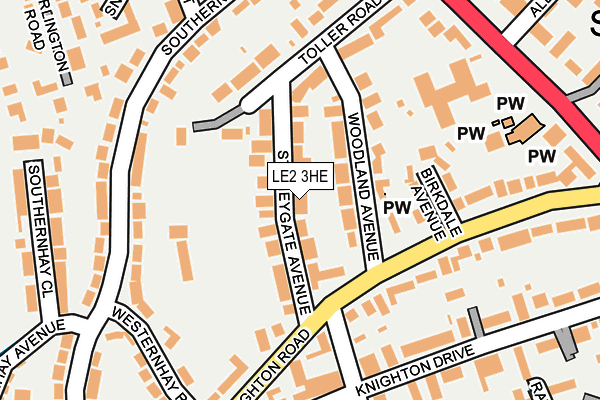 LE2 3HE map - OS OpenMap – Local (Ordnance Survey)