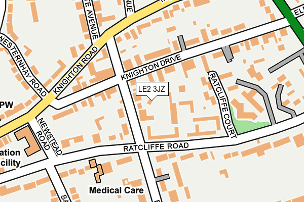 LE2 3JZ map - OS OpenMap – Local (Ordnance Survey)