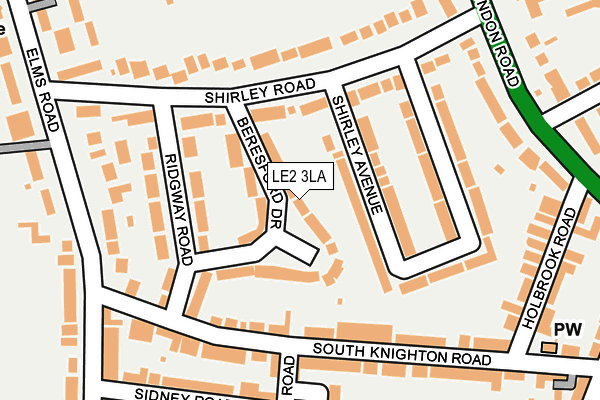 LE2 3LA map - OS OpenMap – Local (Ordnance Survey)