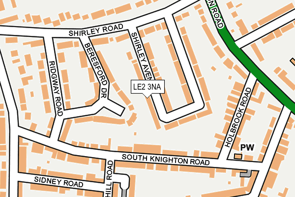 LE2 3NA map - OS OpenMap – Local (Ordnance Survey)