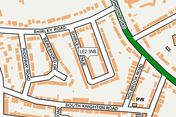 LE2 3NB map - OS OpenMap – Local (Ordnance Survey)