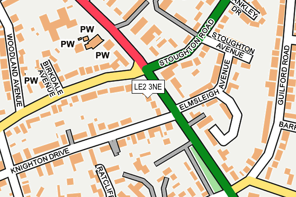LE2 3NE map - OS OpenMap – Local (Ordnance Survey)