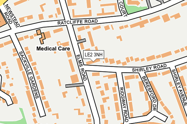 LE2 3NH map - OS OpenMap – Local (Ordnance Survey)