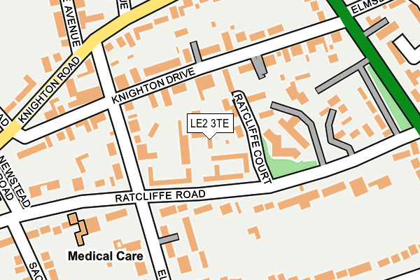 LE2 3TE map - OS OpenMap – Local (Ordnance Survey)