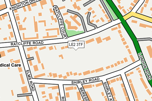 LE2 3TF map - OS OpenMap – Local (Ordnance Survey)