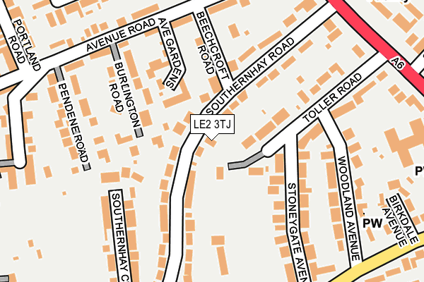 LE2 3TJ map - OS OpenMap – Local (Ordnance Survey)