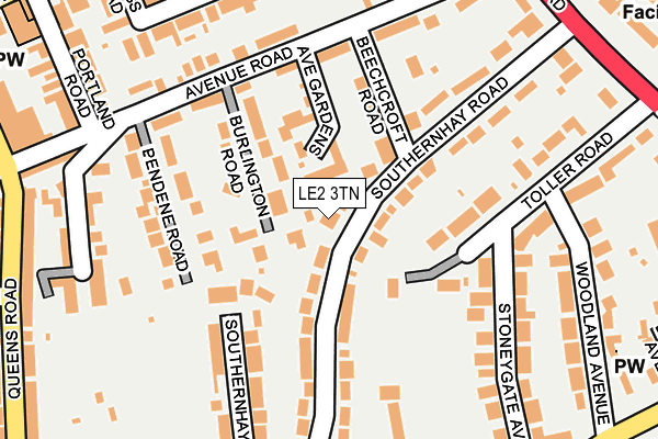 LE2 3TN map - OS OpenMap – Local (Ordnance Survey)