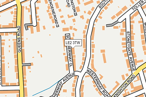 LE2 3TW map - OS OpenMap – Local (Ordnance Survey)