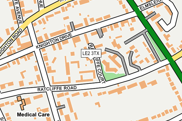 LE2 3TX map - OS OpenMap – Local (Ordnance Survey)