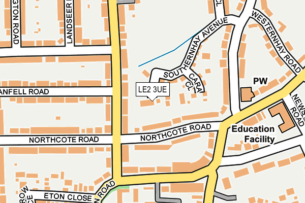 LE2 3UE map - OS OpenMap – Local (Ordnance Survey)